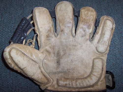 Softball Glove With Black Webs Front